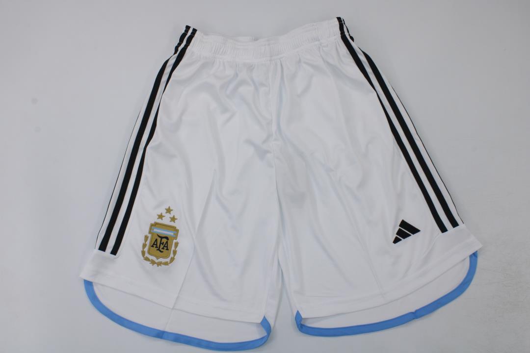AAA Quality Argentina 2022 World Cup White 3 Stars Soccer Shorts